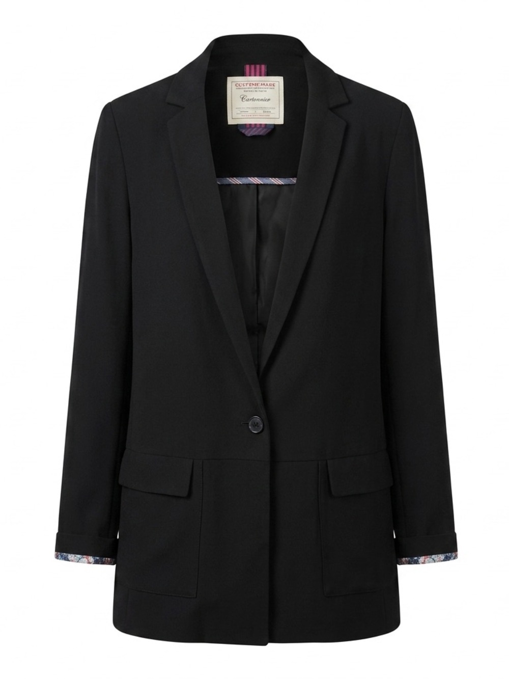 Cartonnier Beatrice Black Long Blazer Jacket Medium